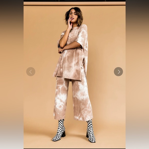 Dressed in LALA Tops Nwt Lex Ribbed Playsuit In Iced Latte Tie Die Poshmark